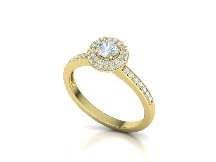 Round Halo Engagement Ring Own design printable 3dmodel  3D print model_20