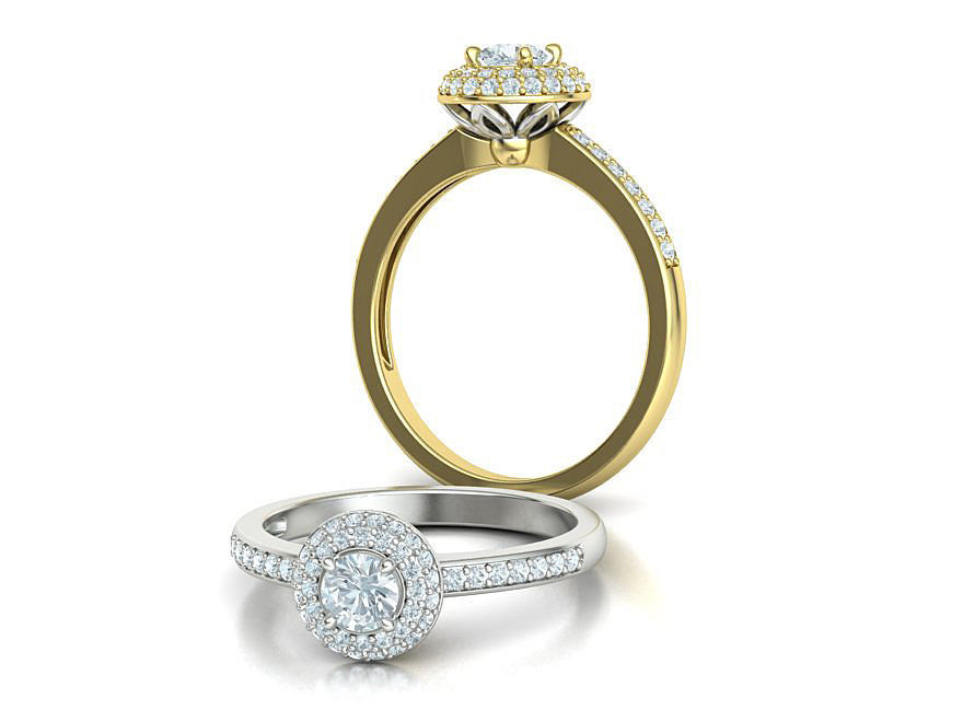 Round Halo Engagement Ring Own design printable 3dmodel  3D print model_3