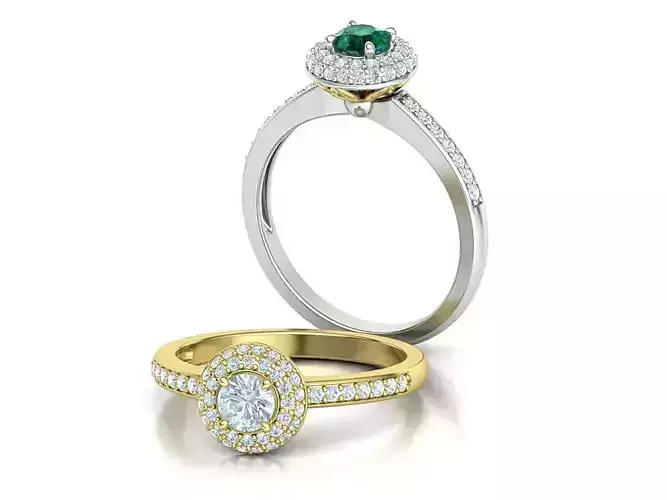 Round Halo Engagement Ring Own design printable 3dmodel  3D print model
