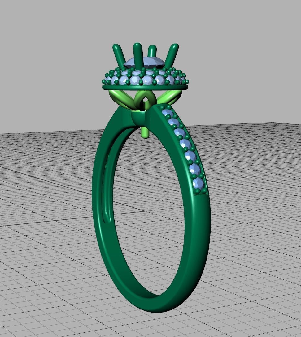 Round Halo Engagement Ring Own design printable 3dmodel  3D print model_26