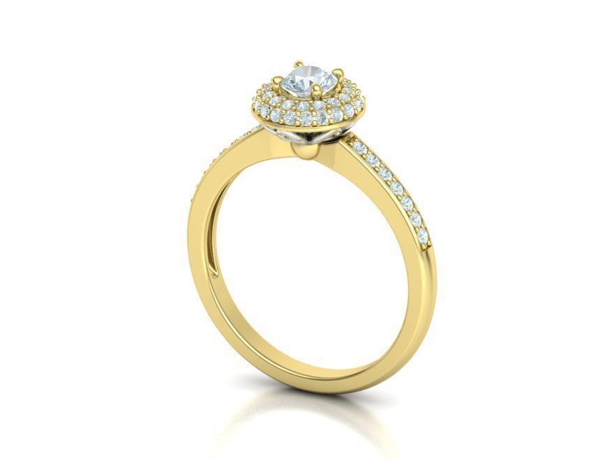 Round Halo Engagement Ring Own design printable 3dmodel  3D print model_17