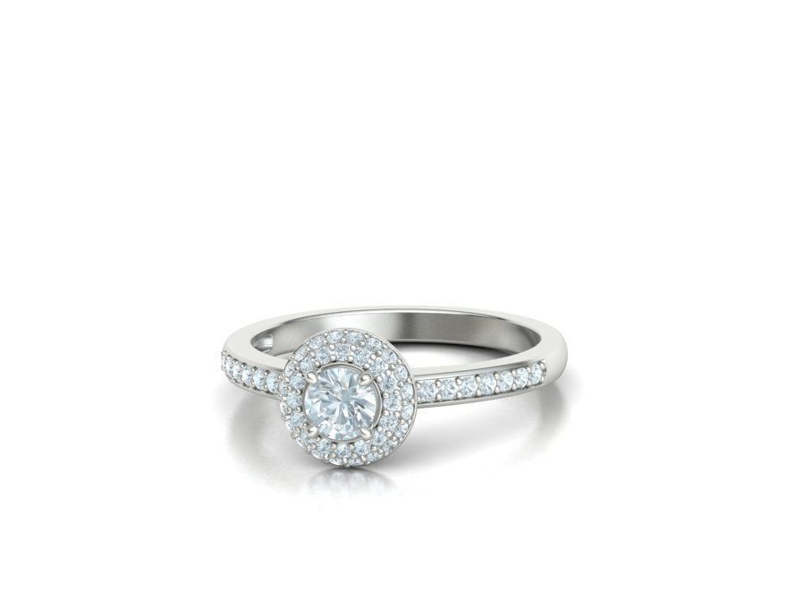 Round Halo Engagement Ring Own design printable 3dmodel  3D print model_9