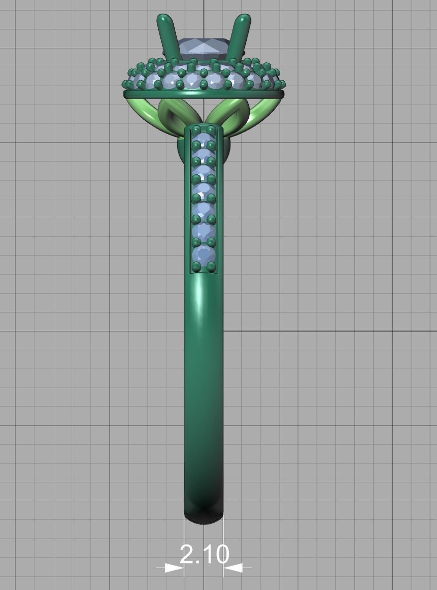 Round Halo Engagement Ring Own design printable 3dmodel  3D print model_22