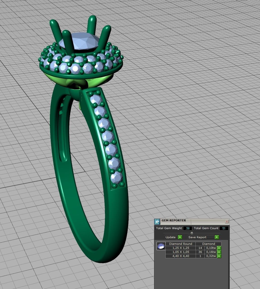 Round Halo Engagement Ring Own design printable 3dmodel  3D print model_27