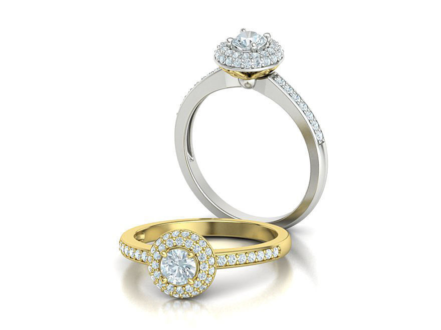 Round Halo Engagement Ring Own design printable 3dmodel  3D print model_1