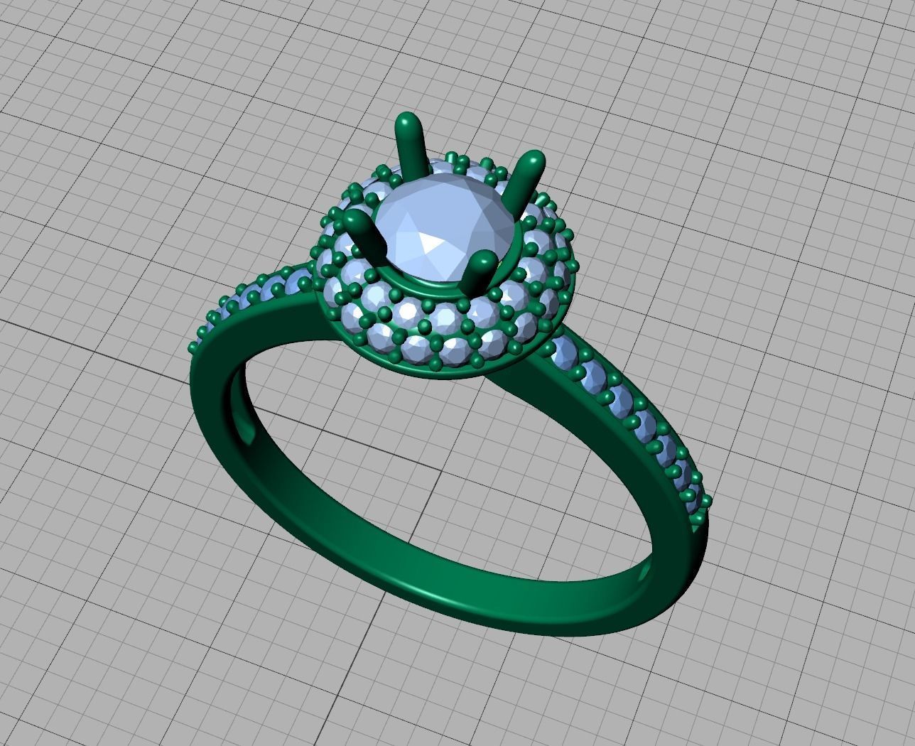 Round Halo Engagement Ring Own design printable 3dmodel  3D print model_23