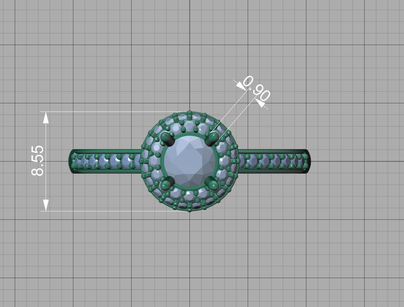 Round Halo Engagement Ring Own design printable 3dmodel  3D print model_24