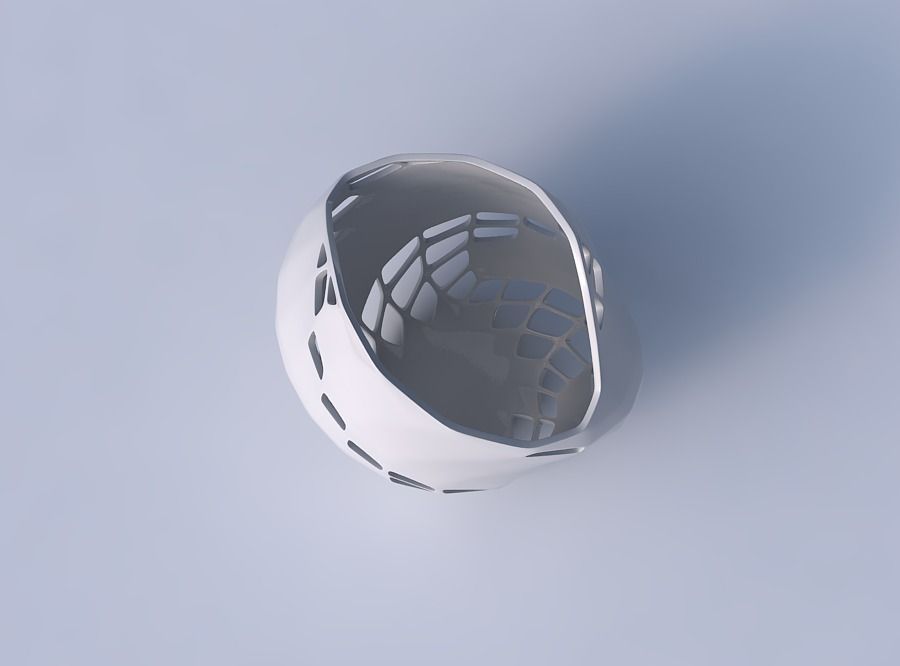 Bowl compressed and twisted with diagonal grid lattice 2 3D print model_2