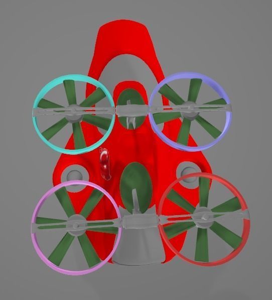 Fly Car Low-poly 3D model_3