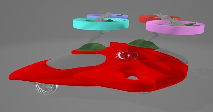 Fly Car Low-poly 3D model_4