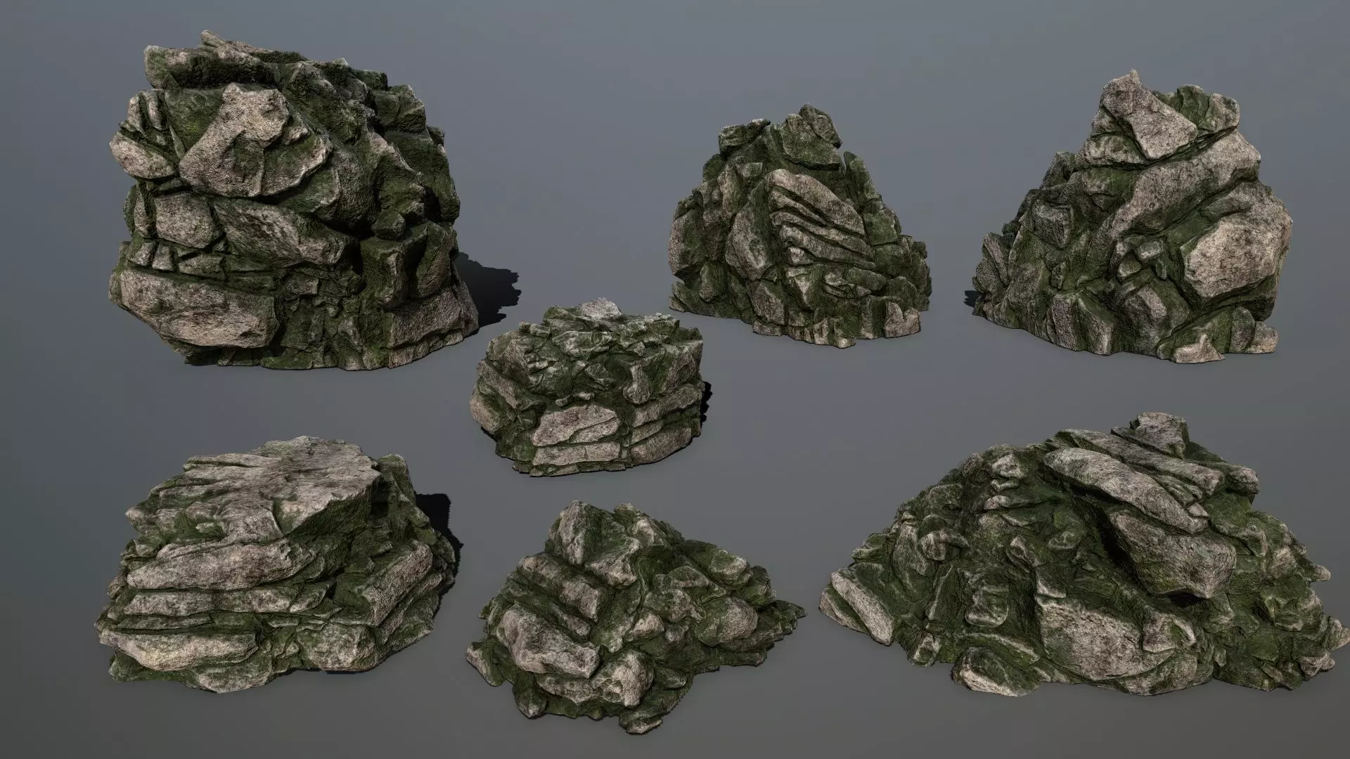 rocks rock Low-poly 3D model_0
