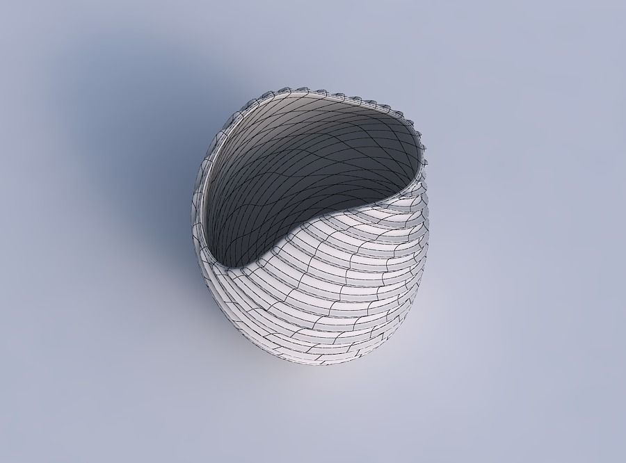 Bowl compressed and twisted with extruded vertical lines 2 3D print model_6
