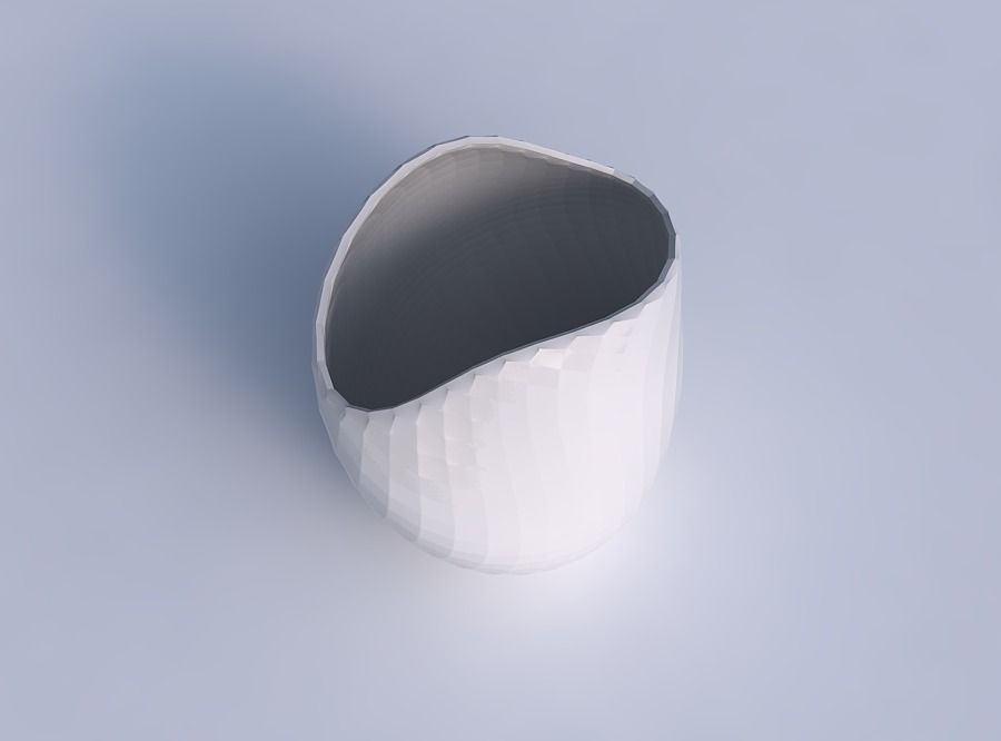 Bowl compressed and twisted with diagonal grid pattern 3D print model_1