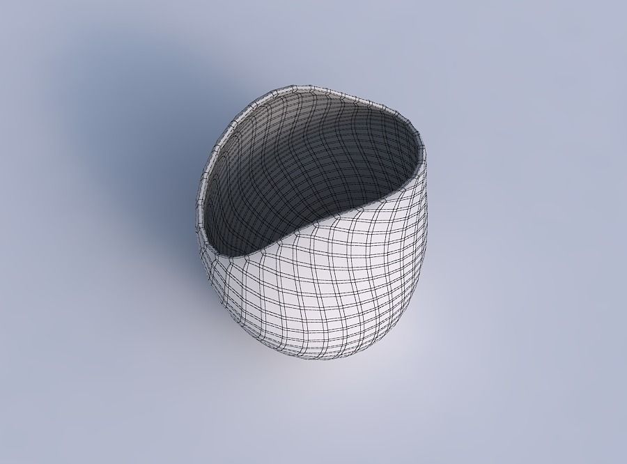 Bowl compressed and twisted with diagonal grid pattern 3D print model_6