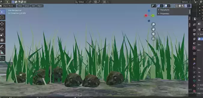 realistic grass in computer screen