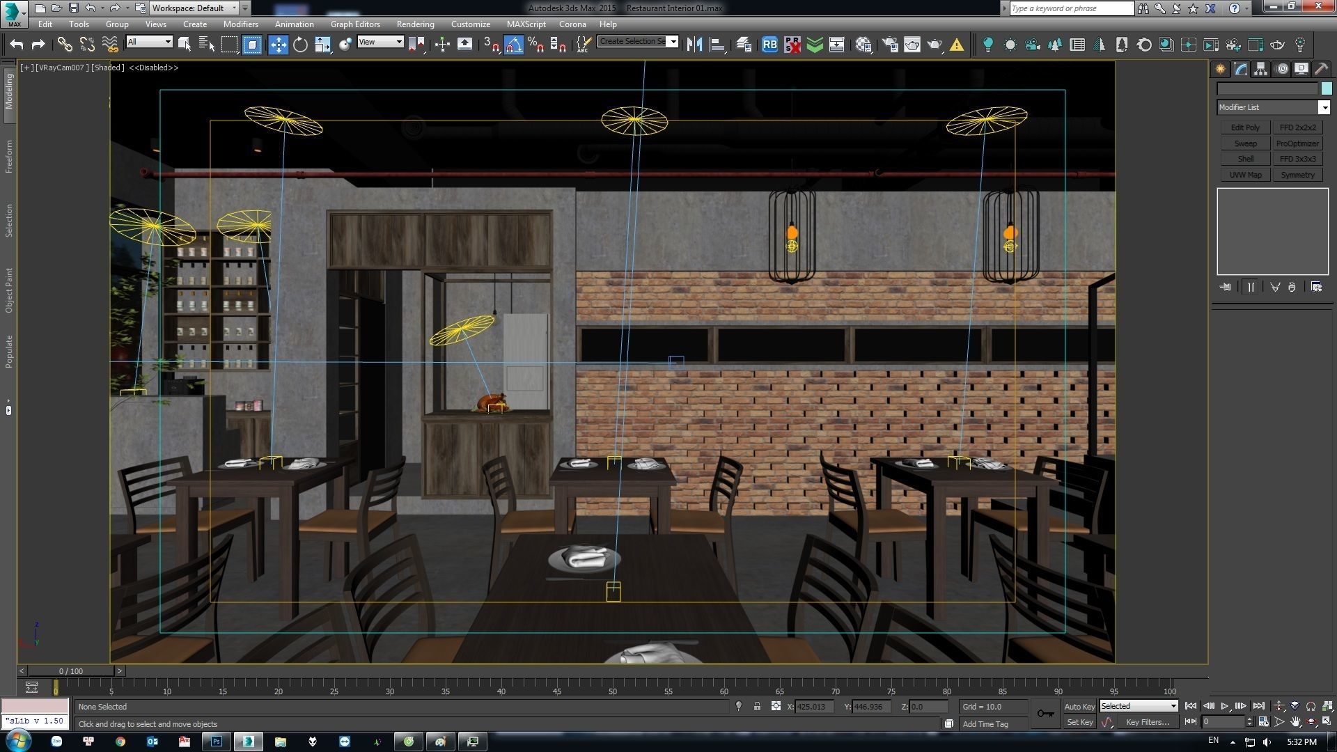 Resraurant Interior 01 3D model_3
