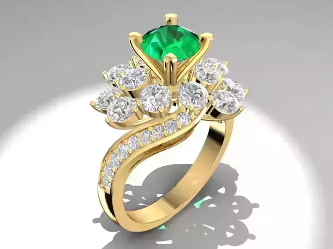Elegant Crown Engagement Ring  1090