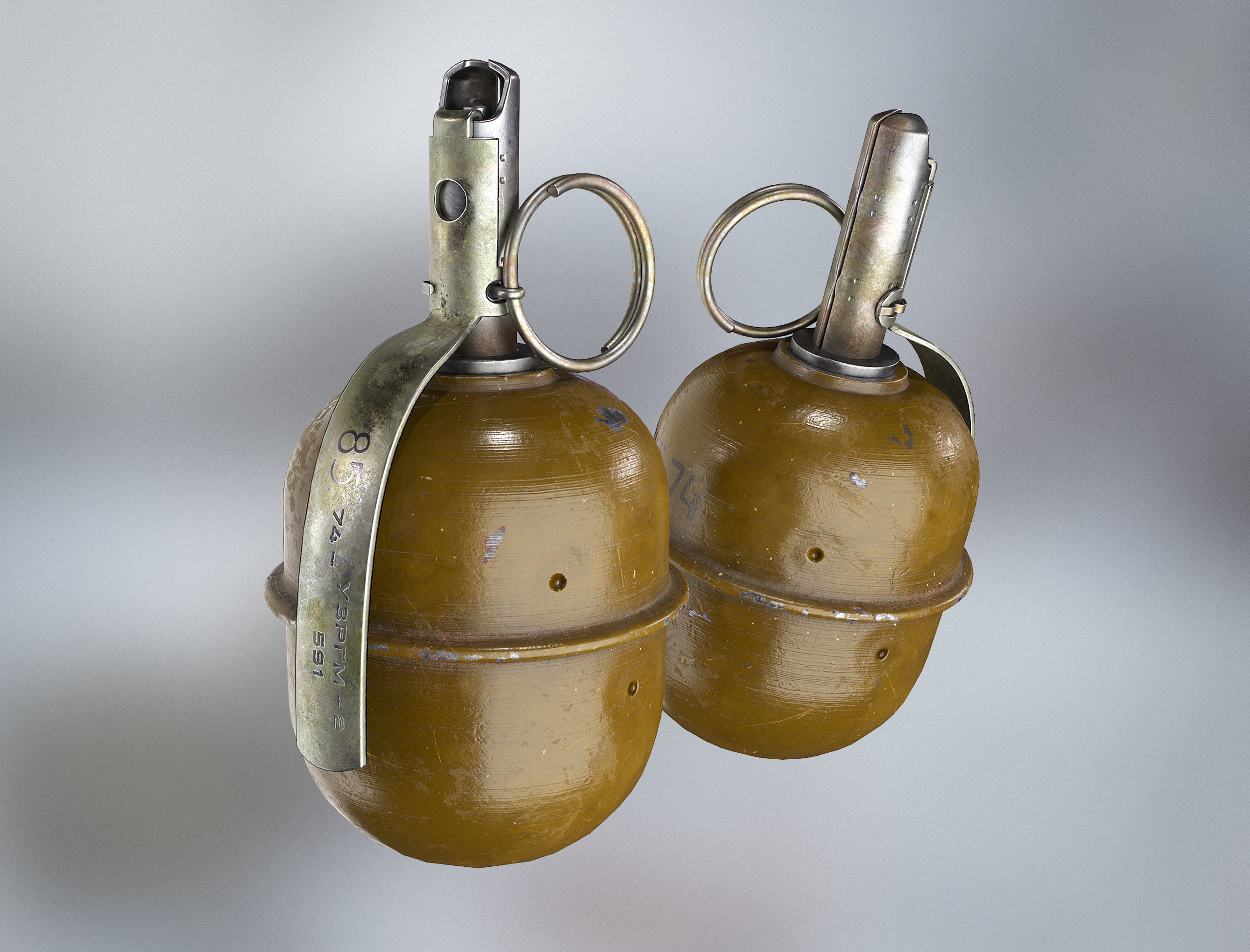 Russian grenades pack  Low-poly 3D model_2