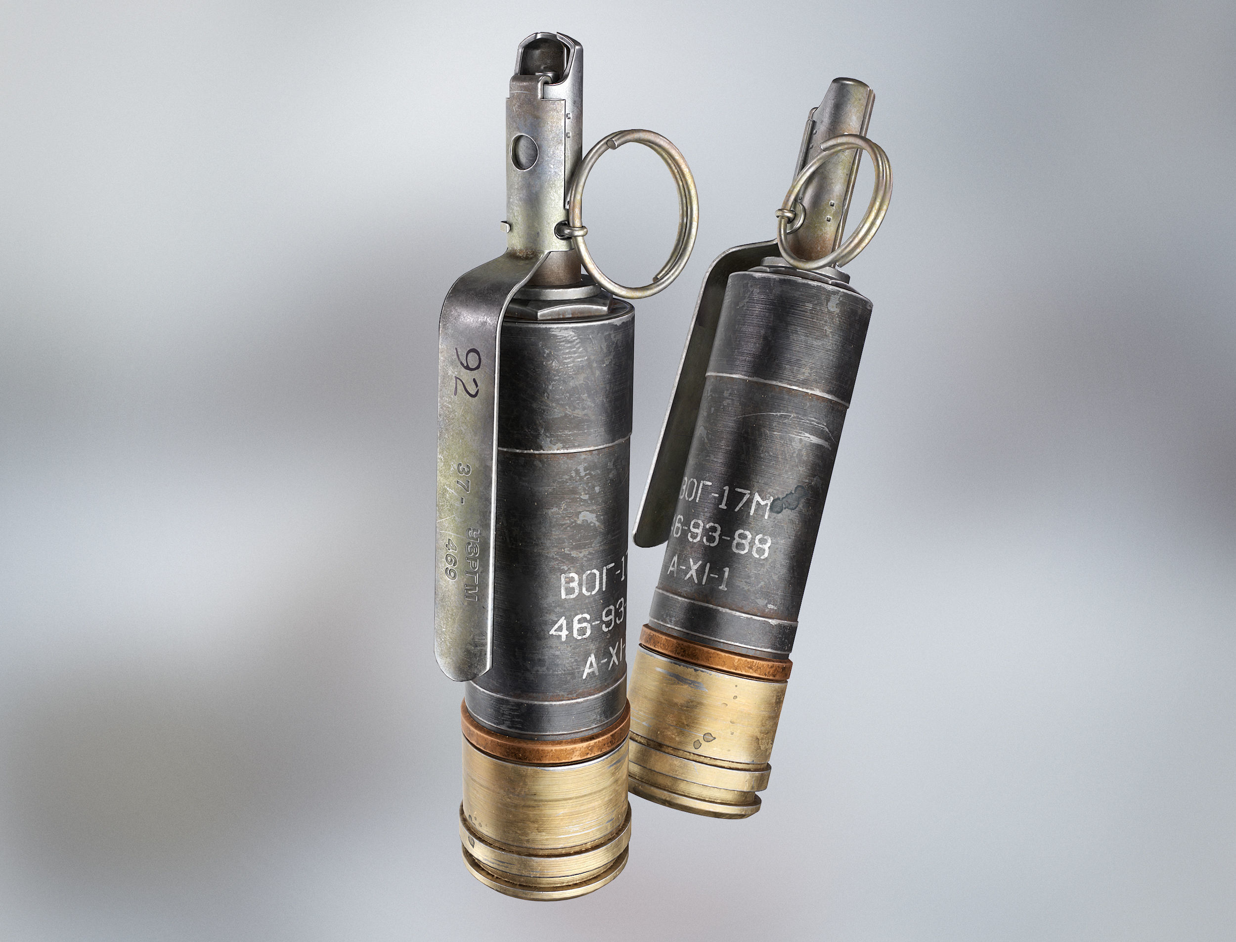 Russian grenades pack  Low-poly 3D model_4
