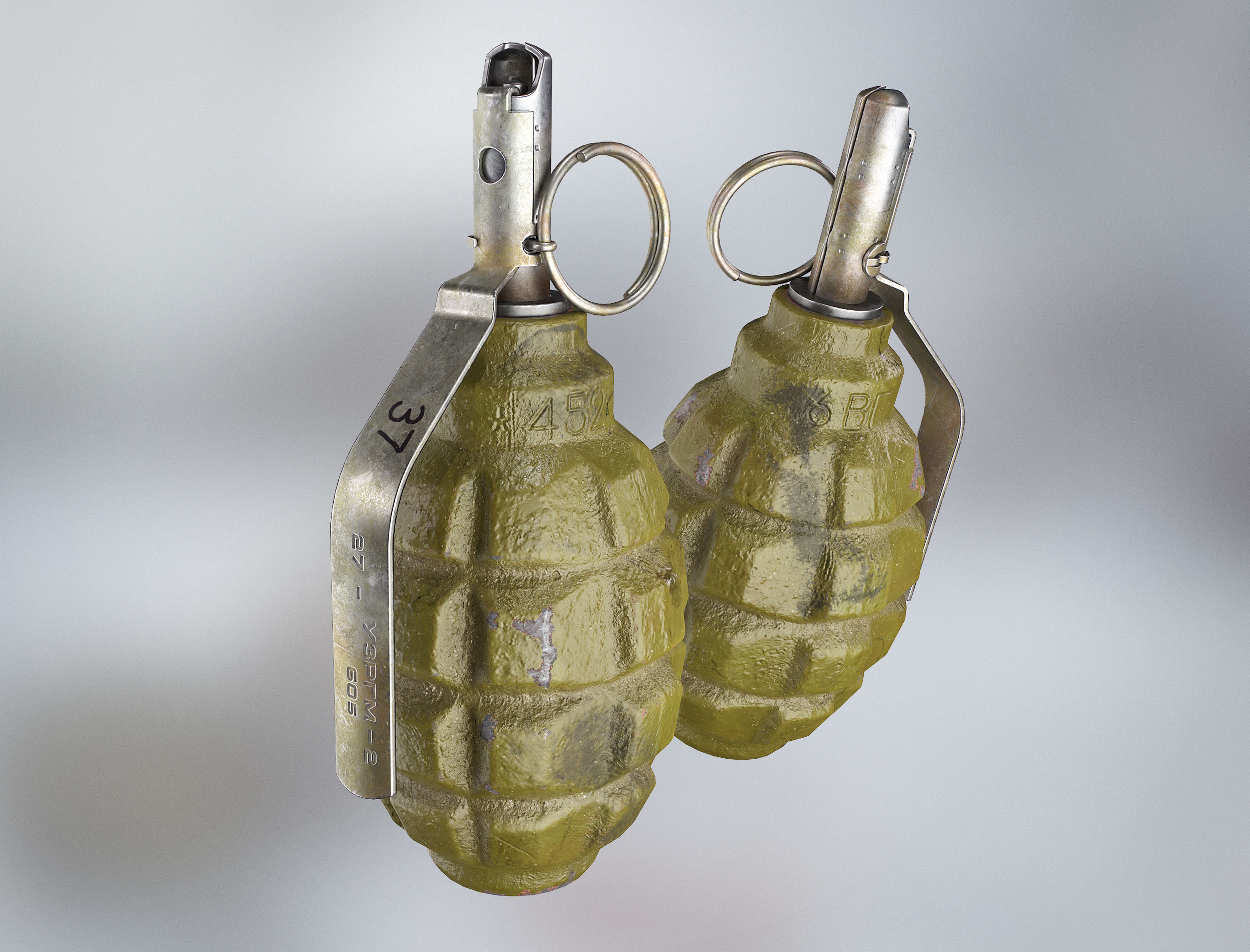 Russian grenades pack  Low-poly 3D model_1