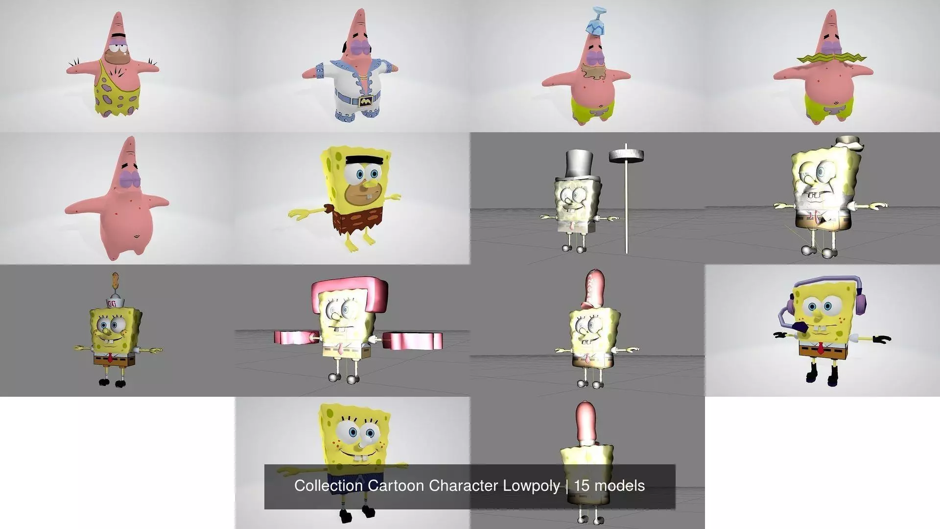 Collection Cartoon Character Lowpoly _1
