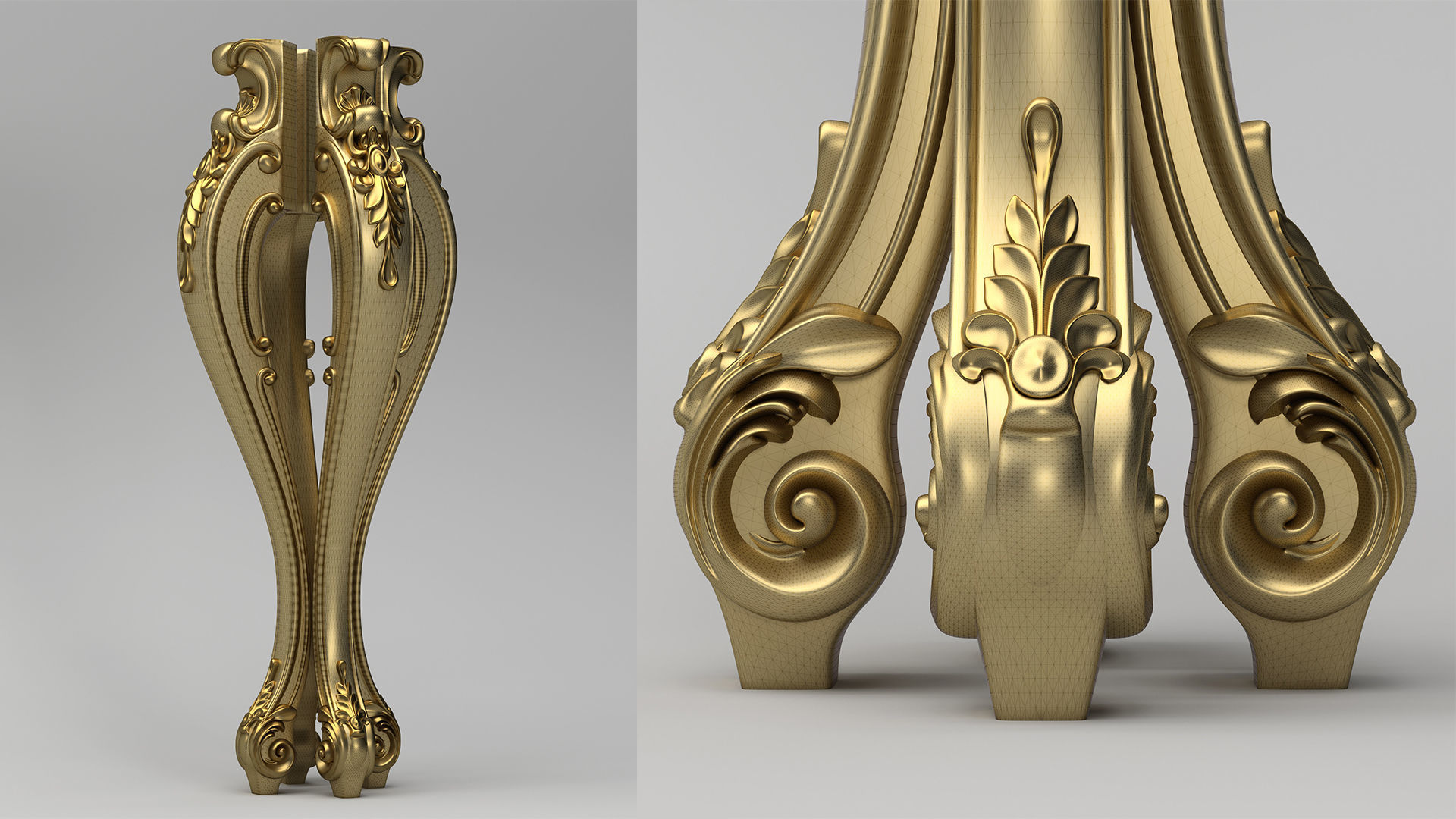 Carved Leg 3D model_1