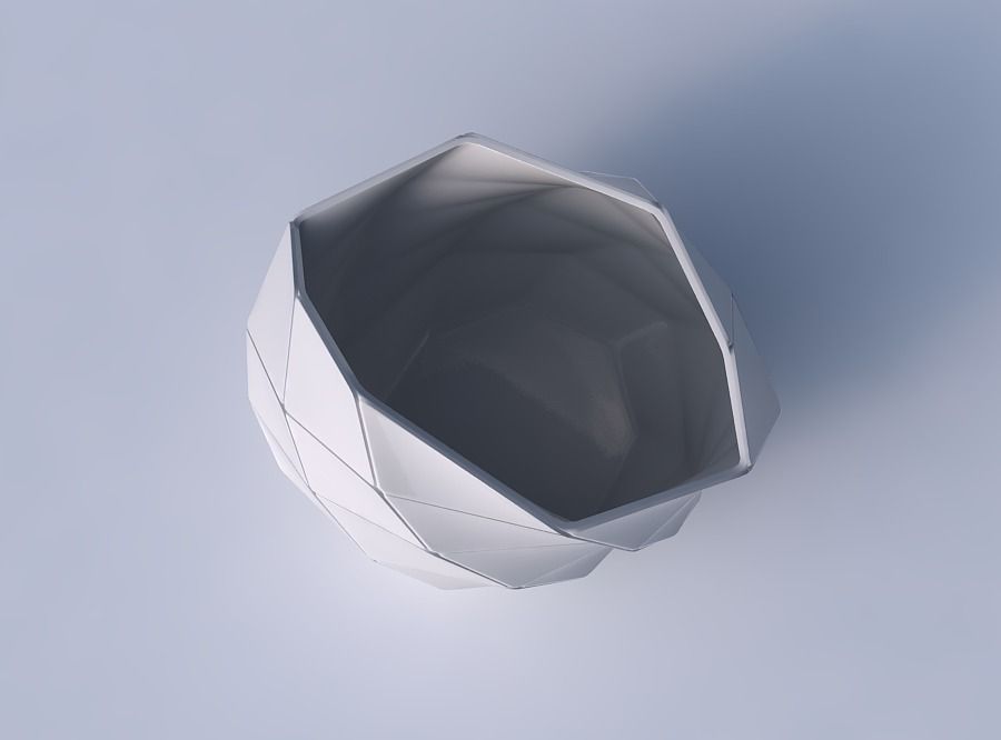 Bowl compressed and twisted with large plates 3D print model_2