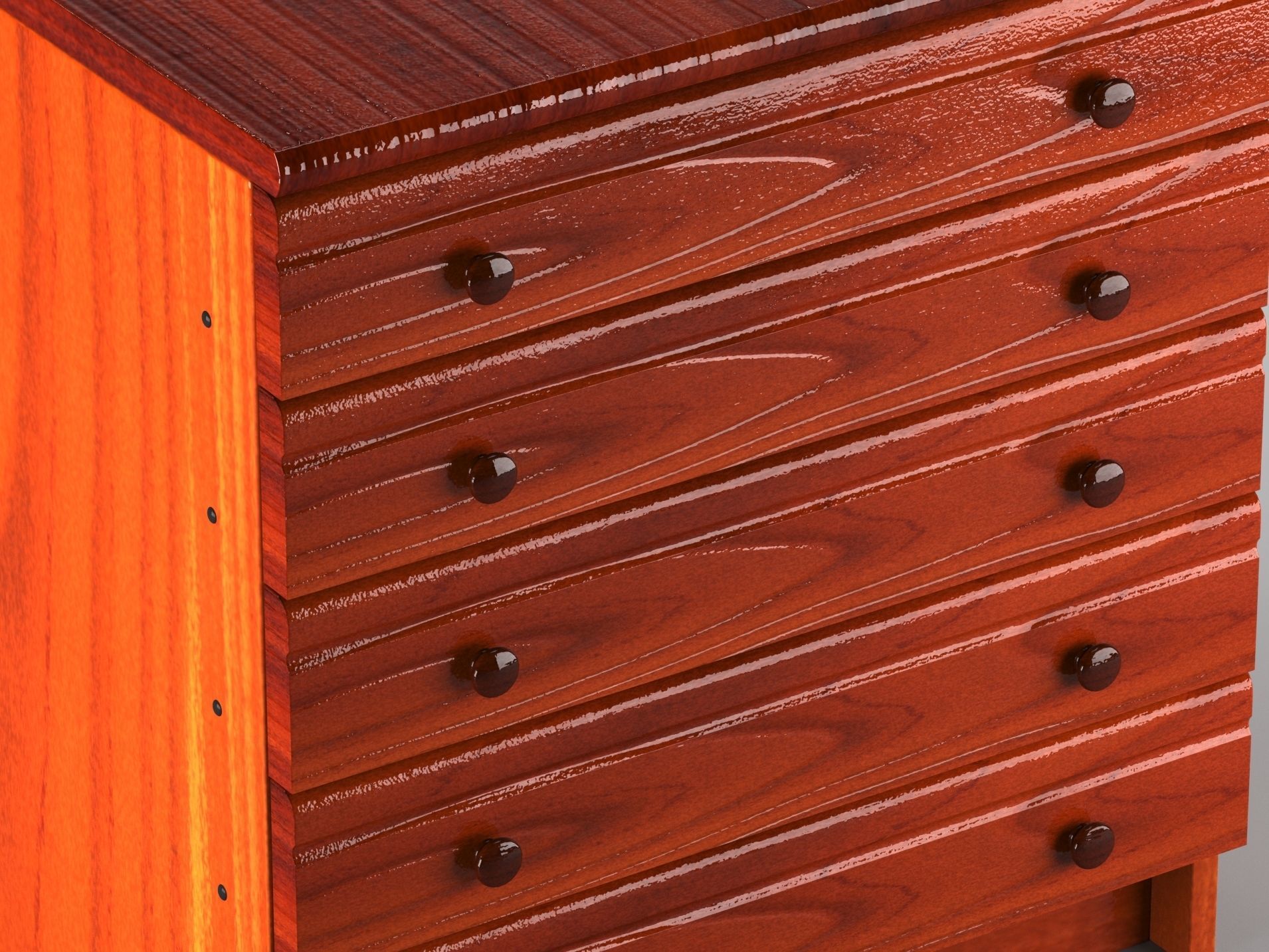 Commode wooden chest of drawers 3D model_10