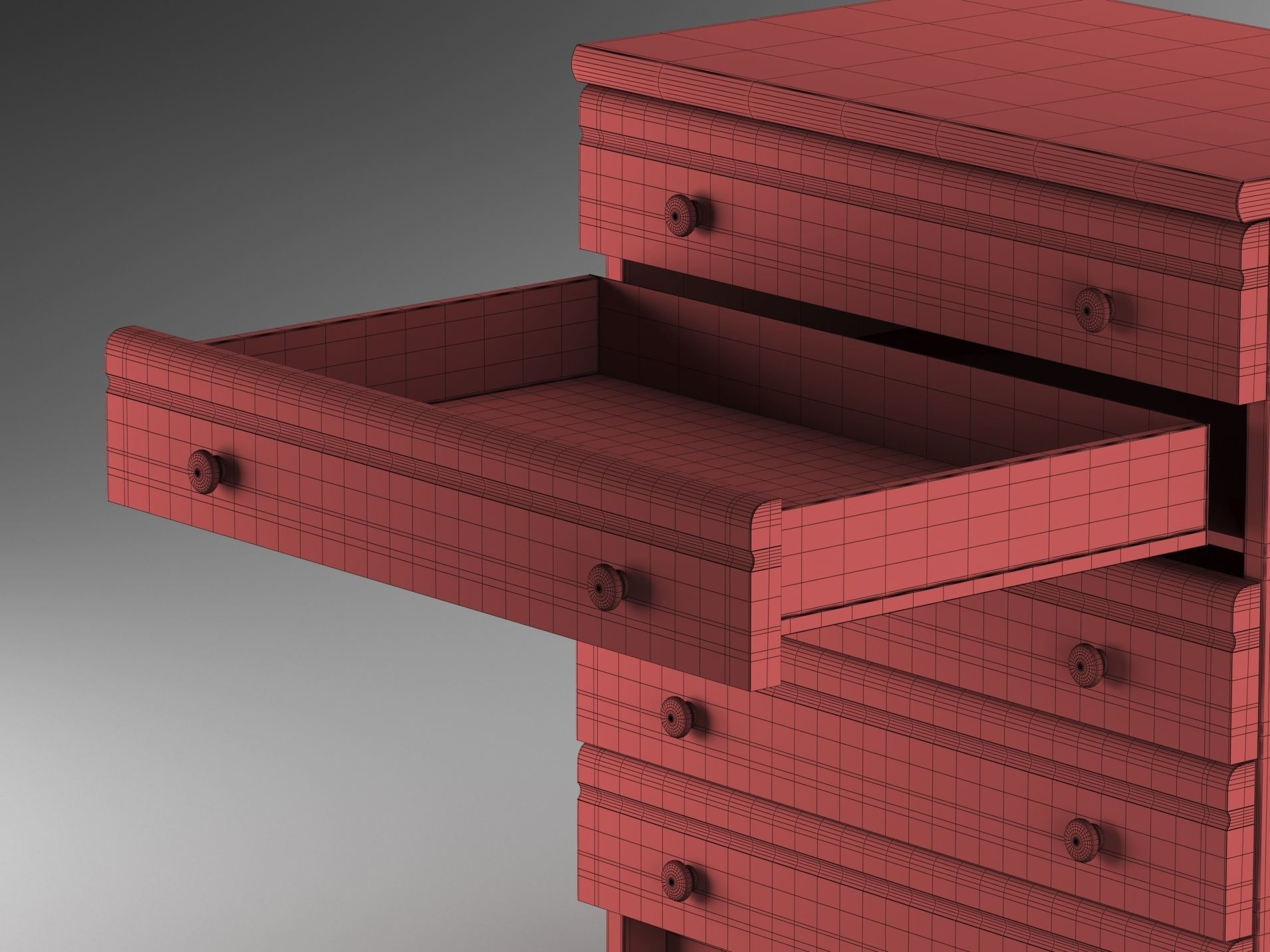 Commode wooden chest of drawers 3D model_13