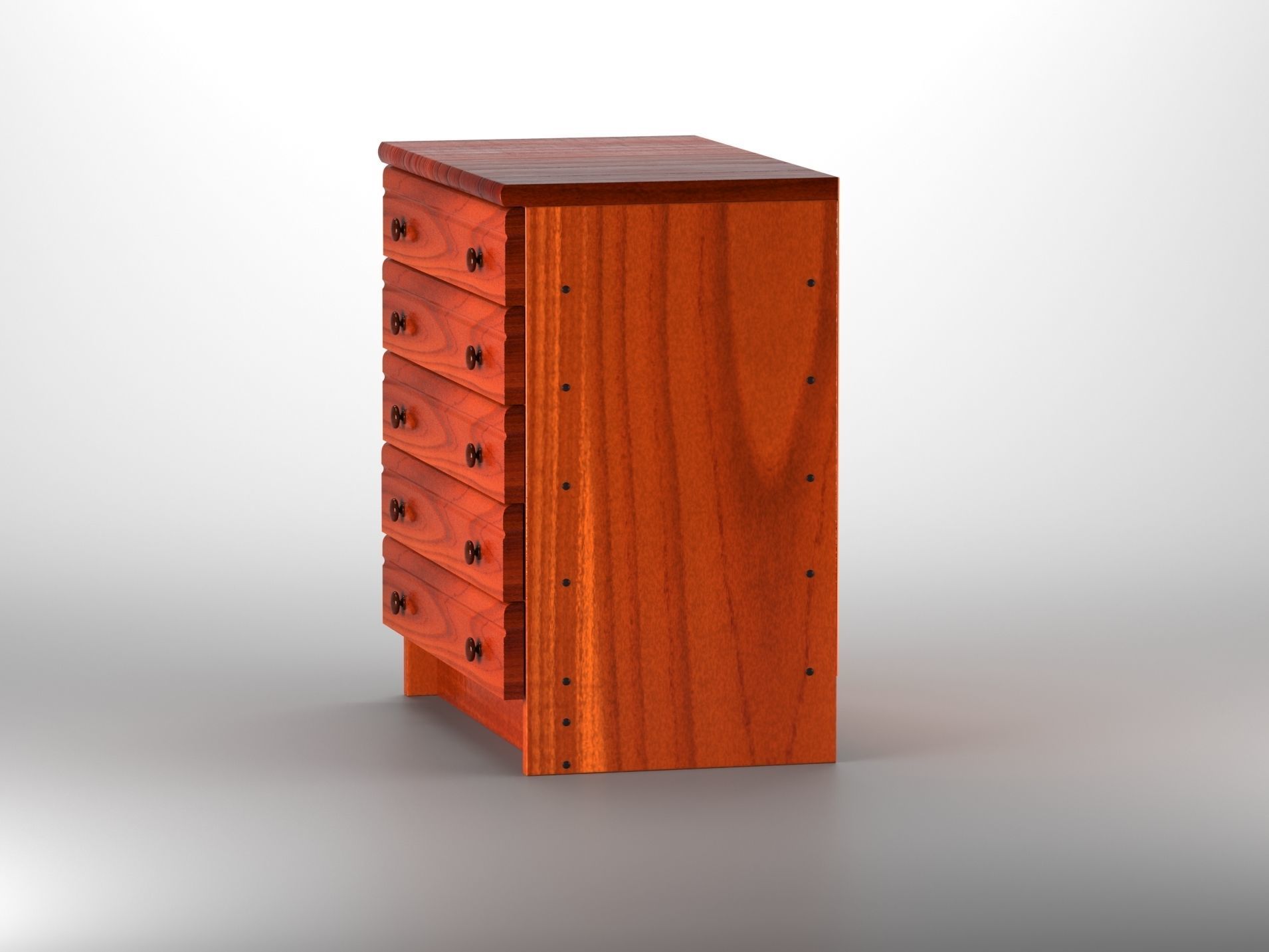 Commode wooden chest of drawers 3D model_4