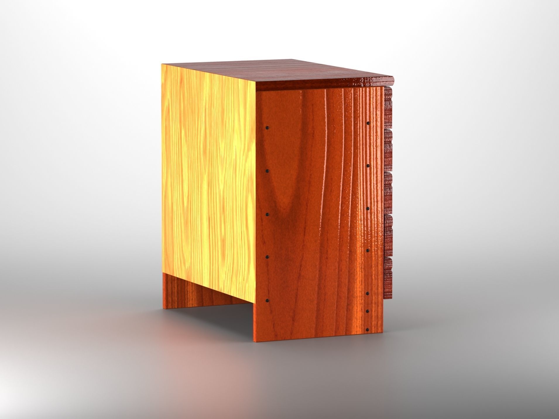 Commode wooden chest of drawers 3D model_6