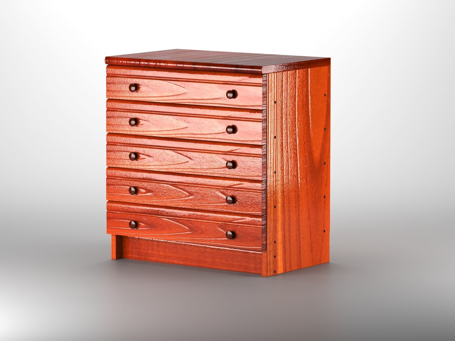 Commode wooden chest of drawers 3D model_1
