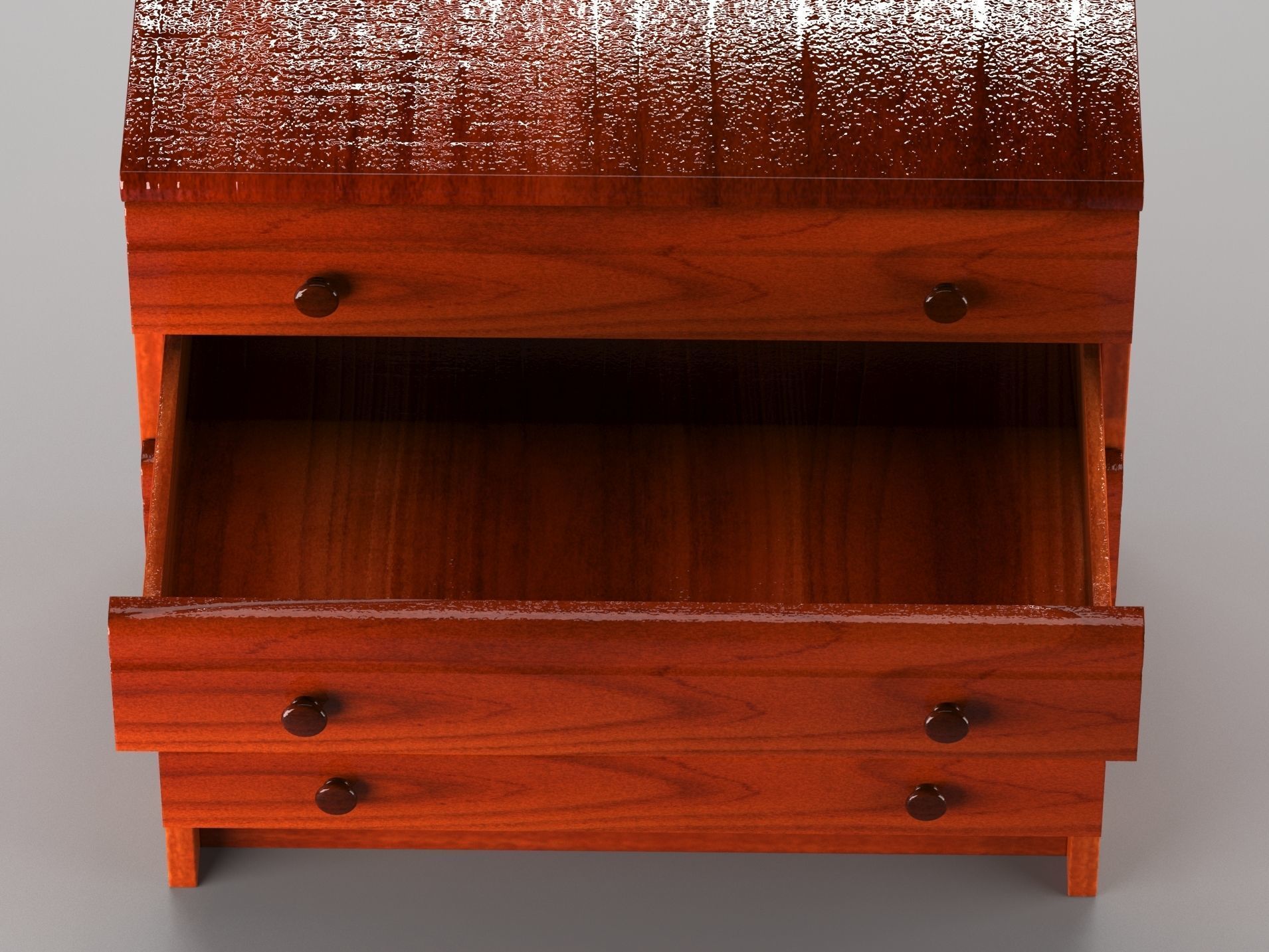 Commode wooden chest of drawers 3D model_8