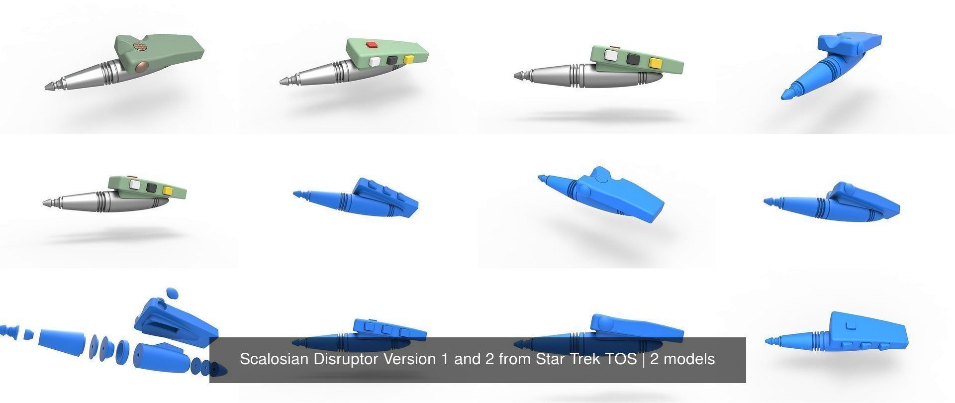 Scalosian Disruptor Version 1 and 2 from Star Trek TOS