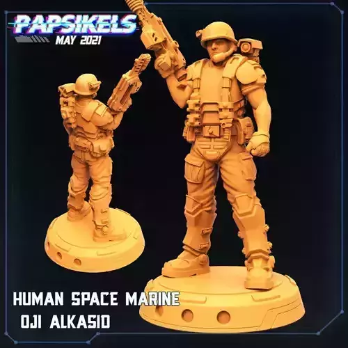 HUMAN SPACE MARINE OJI ALKASID 3D print model