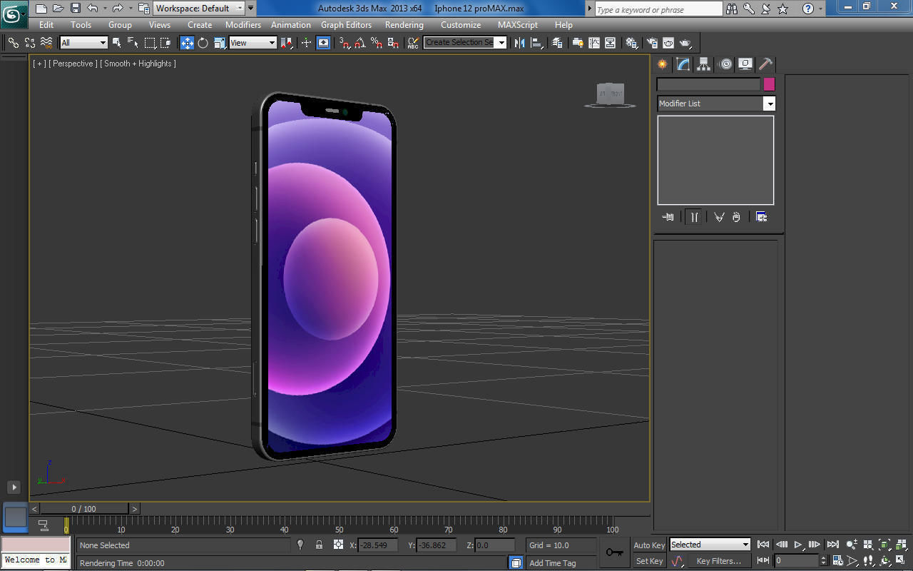 iPhone 12 pro max Low-poly 3D model_4