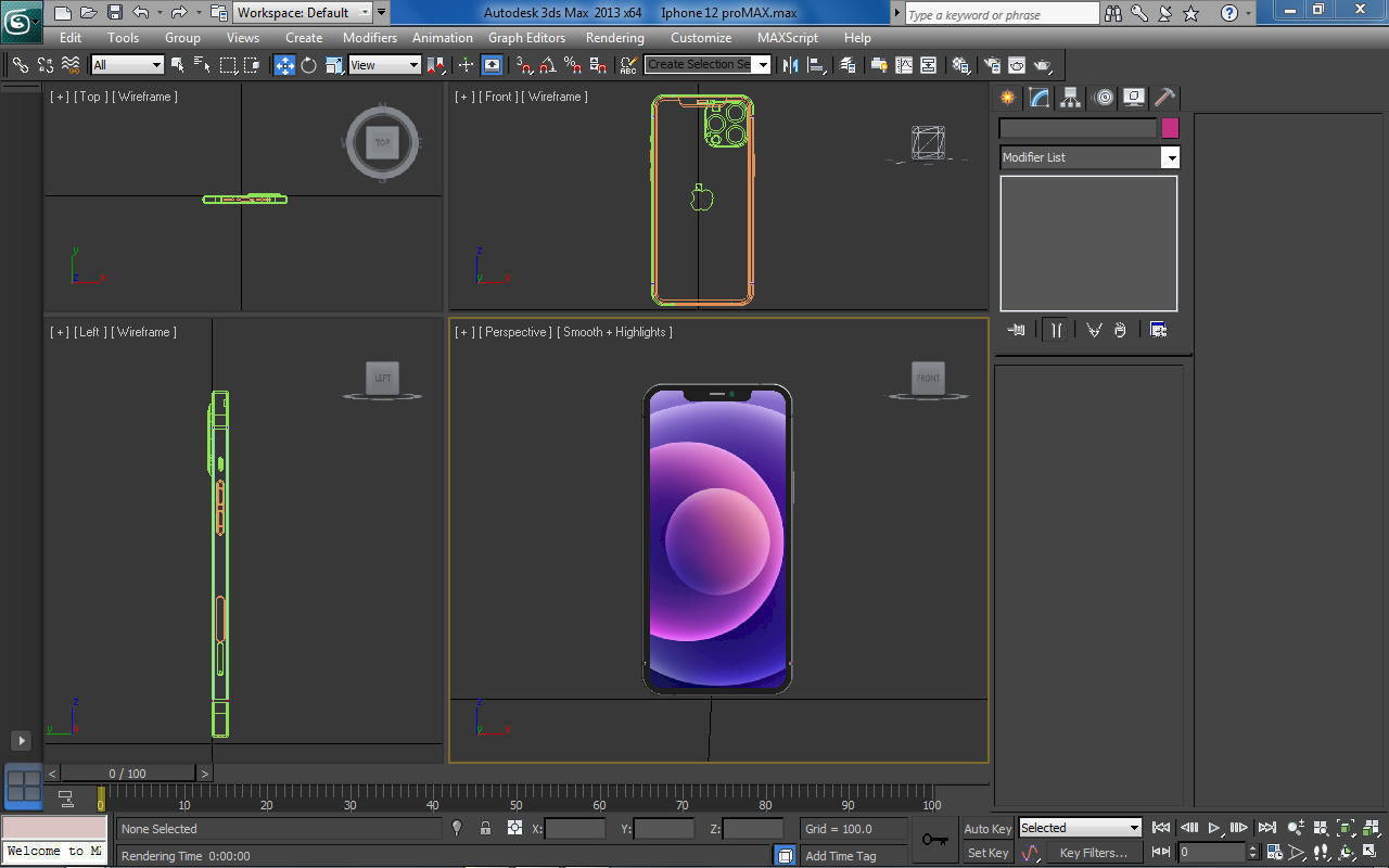 iPhone 12 pro max Low-poly 3D model_14