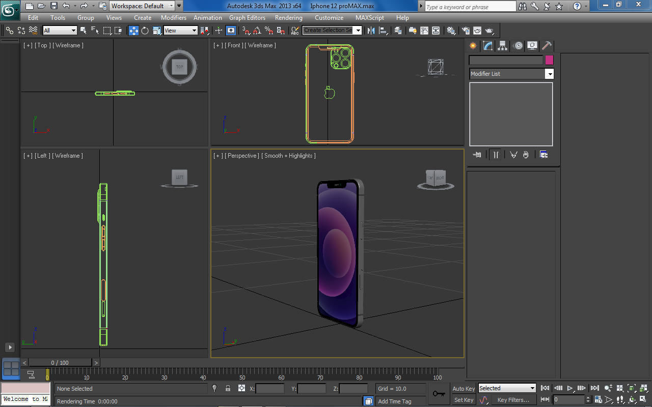 iPhone 12 pro max Low-poly 3D model_16