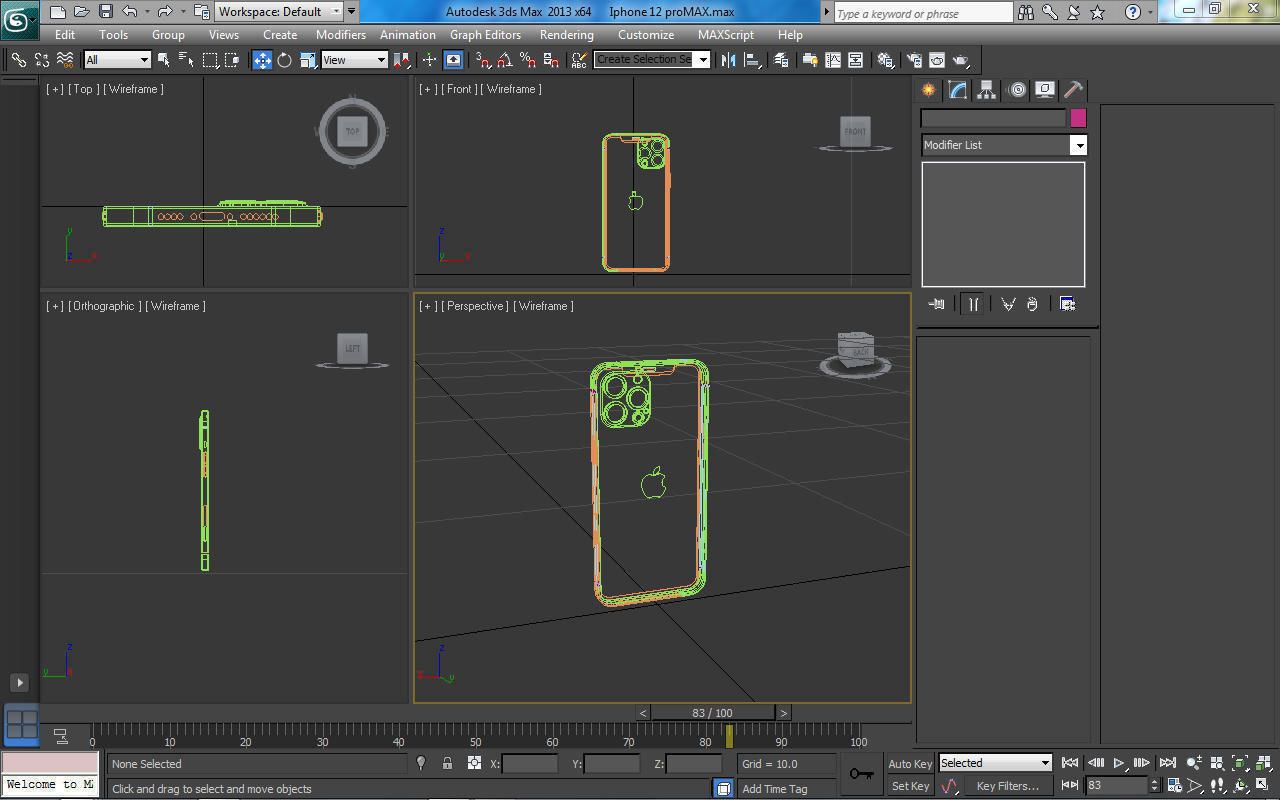iPhone 12 pro max Low-poly 3D model_5