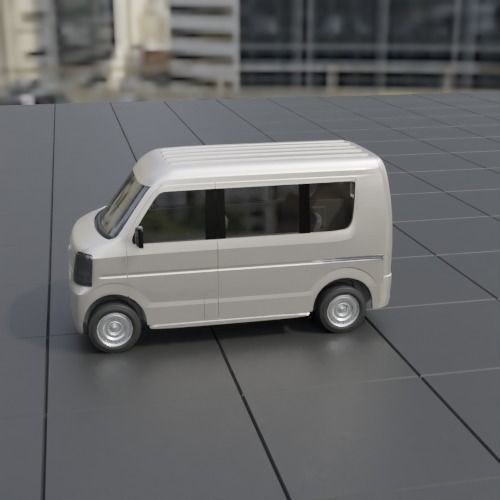 Full model kit - Suzuki Kei Car - Carry Every PC Mini Bus 3D print model_3