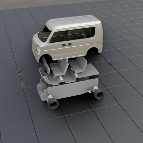 Full model kit - Suzuki Kei Car - Carry Every PC Mini Bus 3D print model_14