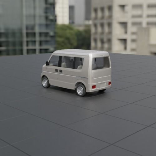 Full model kit - Suzuki Kei Car - Carry Every PC Mini Bus 3D print model_9