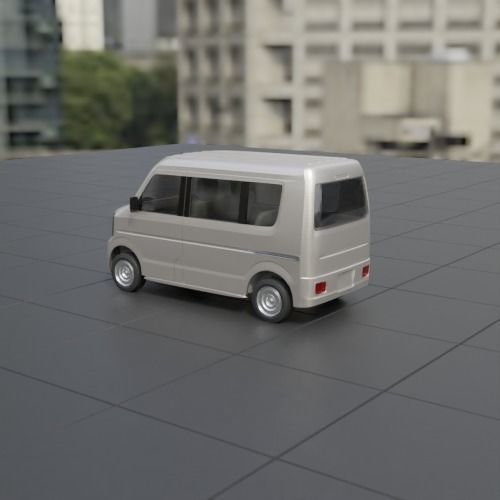 Full model kit - Suzuki Kei Car - Carry Every PC Mini Bus 3D print model_6