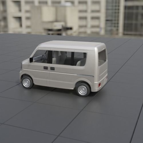Full model kit - Suzuki Kei Car - Carry Every PC Mini Bus 3D print model_5