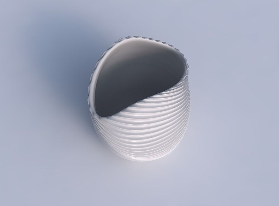 Bowl compressed and twisted with bent extruded lines 2 3D print model_1