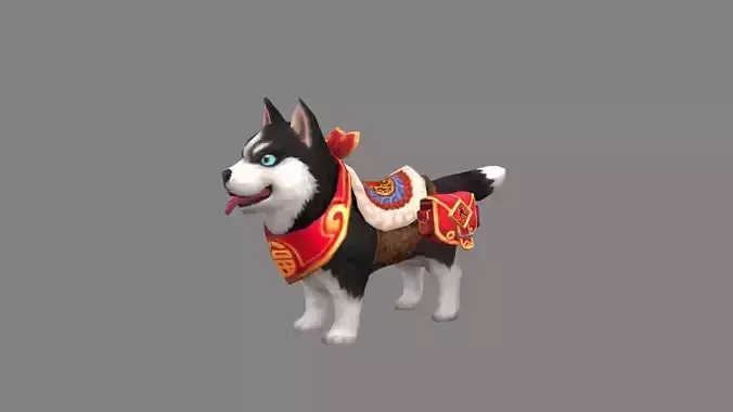 Cartoon husky mount - puppy dog