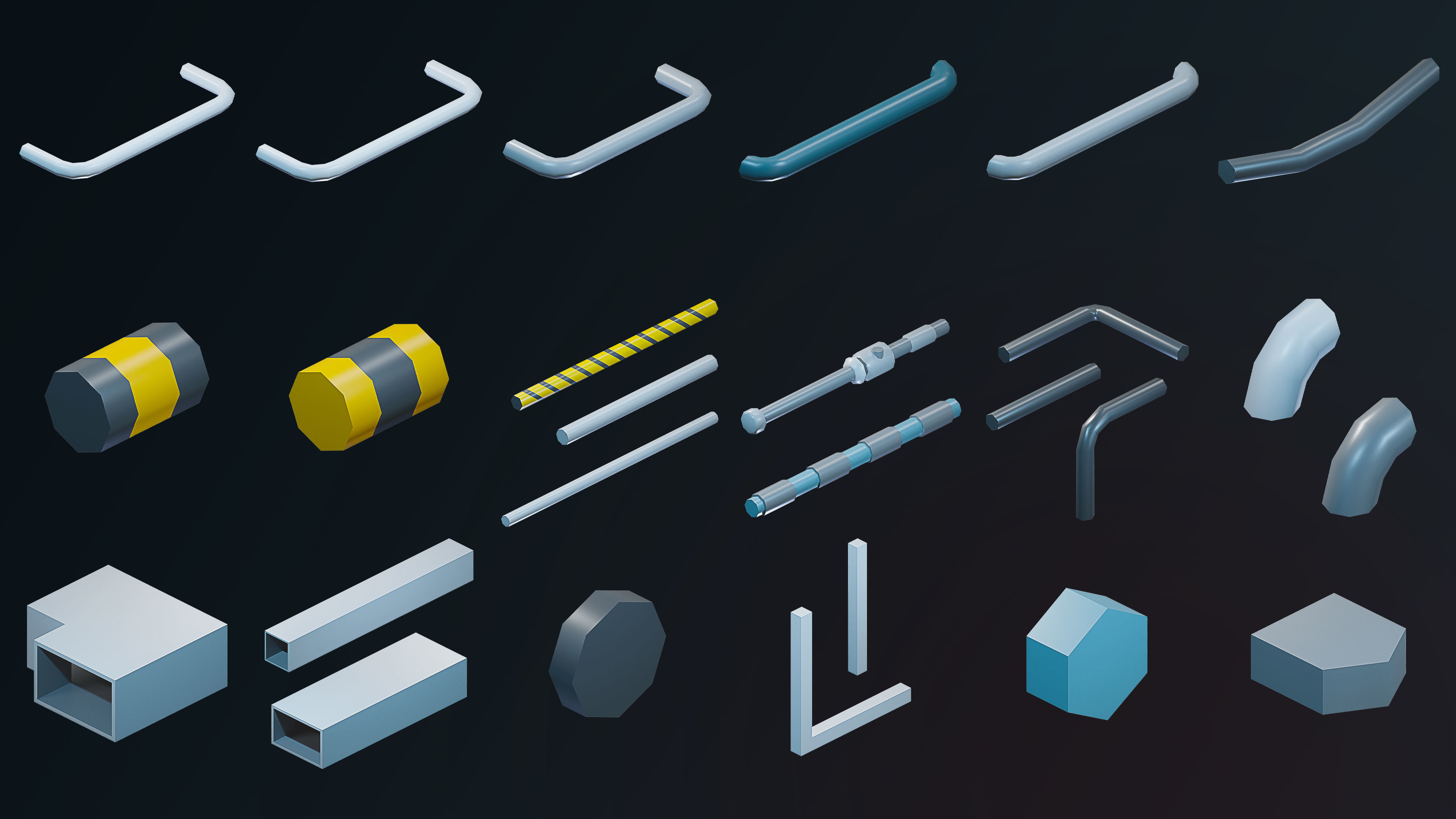 Sci-Fi Rooms Low-poly 3D model_35