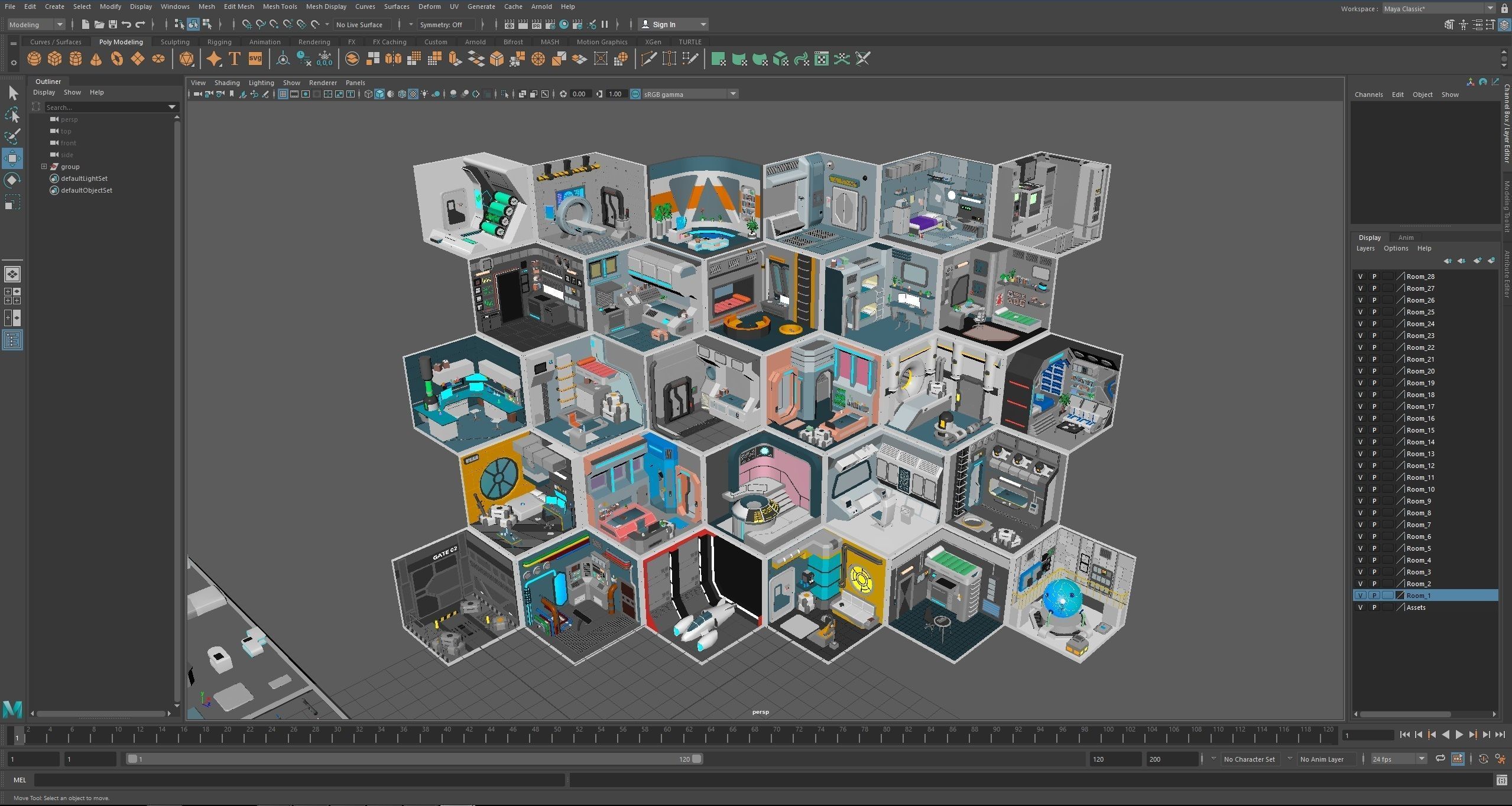 Sci-Fi Rooms Low-poly 3D model_48