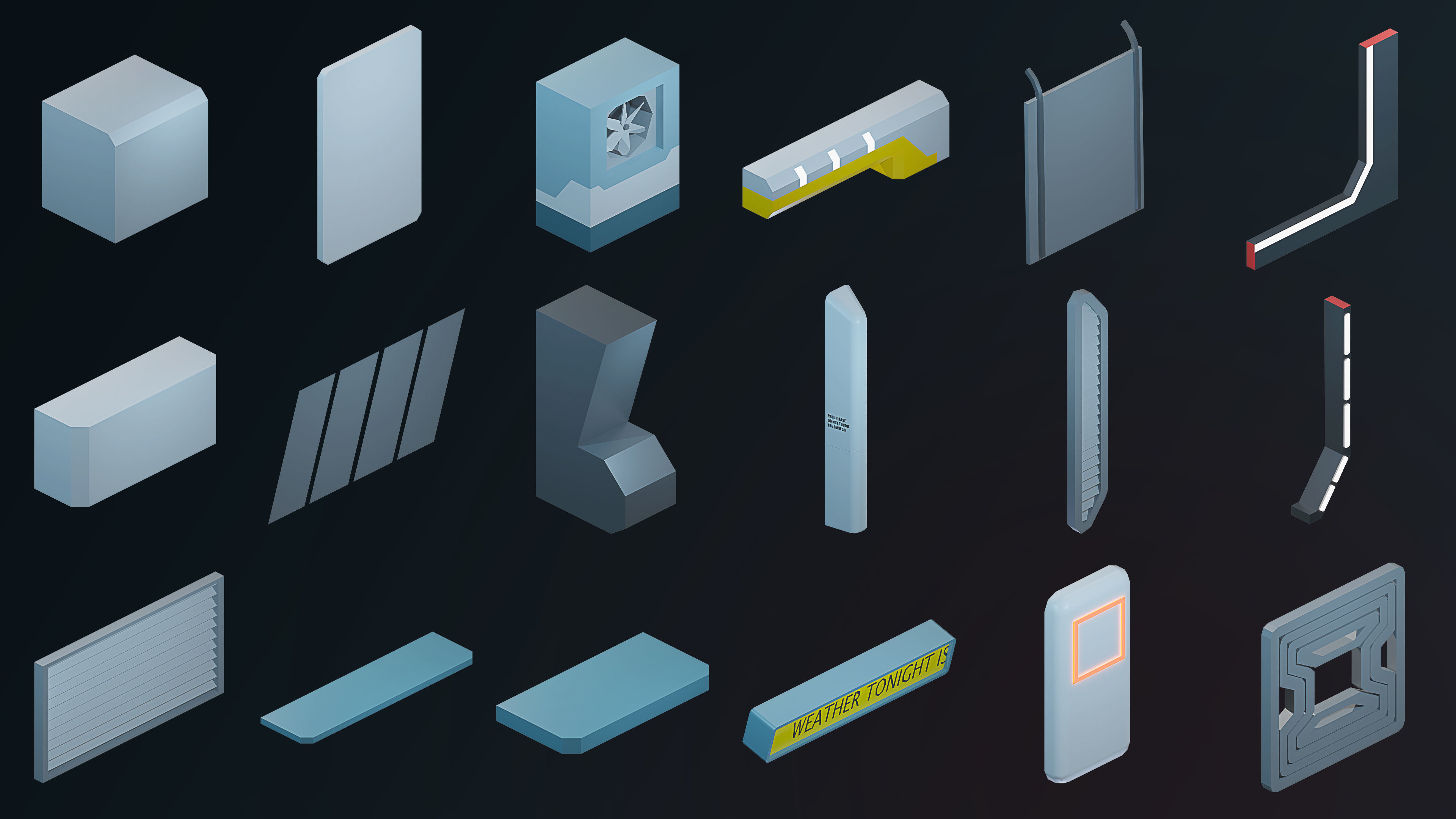 Sci-Fi Rooms Low-poly 3D model_28