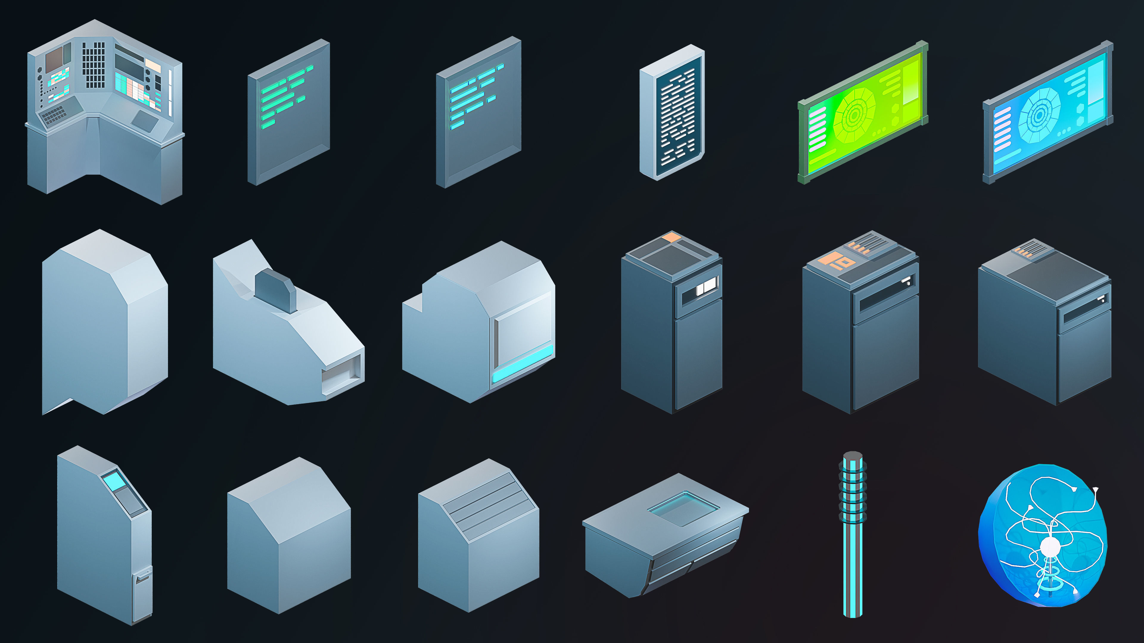 Sci-Fi Rooms Low-poly 3D model_21